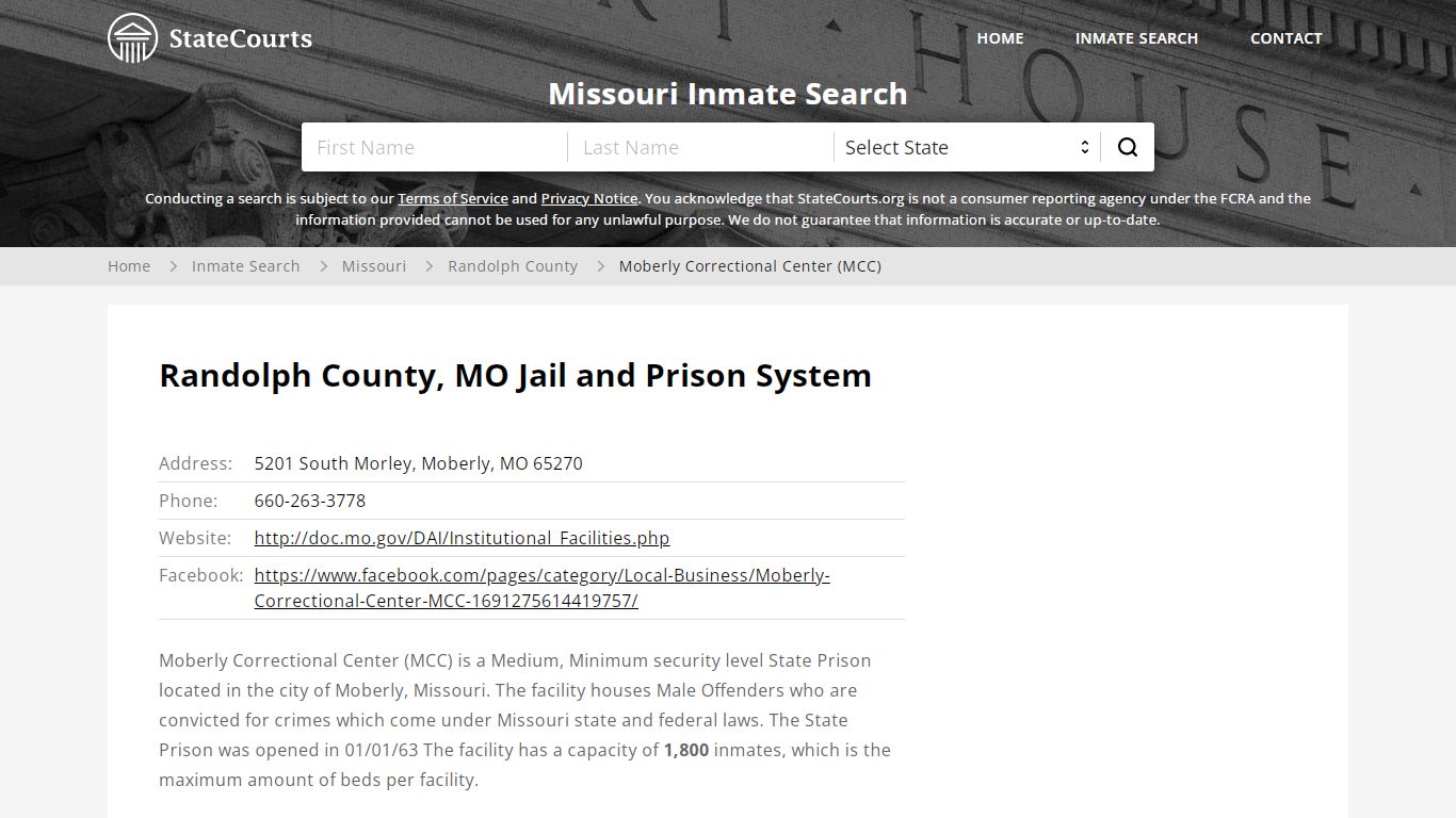 Moberly Correctional Center (MCC) Inmate Records Search, Missouri ...